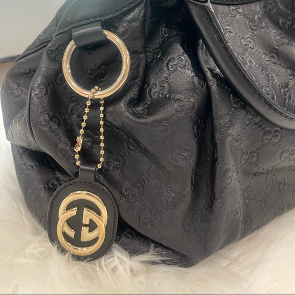 Authentic Gucci Black Guccissima Leather Large Sukey Tote - Picture 3 of 8
